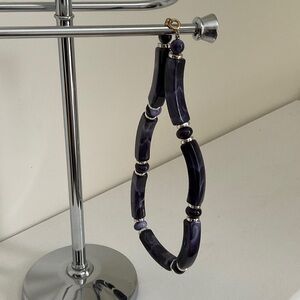 Vintage Purple Beaded Necklace (choker) - Women Jewelry